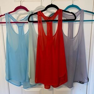 Lululemon Sheer Razorback Tank Tops